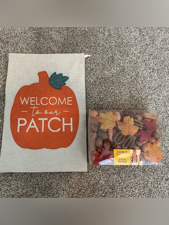 Other - Autumn Fall Decor Yankee Candle Potpourri & Outdoor Yard Flag
